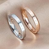 3 PCS Fashion Simple Narrow BE THECHANGE Ring Electroplated 18k Titanium Steel Couple Ring  Size: 9 US Size(Rose Gold)