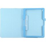 For Lenovo M10 Plus TB-X606F Litchi Texture Solid Color Horizontal Flip Leather Case with Holder & Pen Slot(Sky Blue)