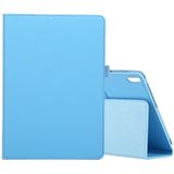 For Lenovo M10 Plus TB-X606F Litchi Texture Solid Color Horizontal Flip Leather Case with Holder & Pen Slot(Sky Blue)