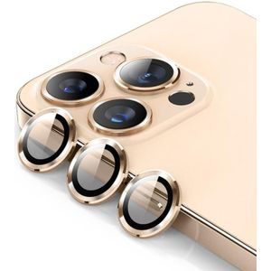ENKAY 9H achterlens metalen ring gehard glasfilm voor iPhone 14 Pro / 14 Pro Max