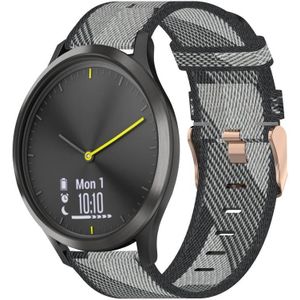 Voor Garmin Vivomove HR Sport 20mm Nylon Woven Watch Band (Gray)