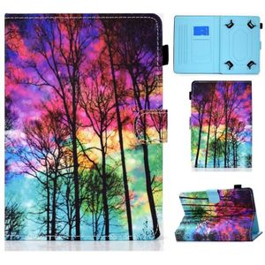 Painted Pattern TPU Horizontal Flip Leather Protective Case For Universal 8 inch(Forest)