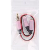 Noodle Style 3.5mm Stereo Audio Headset to 2x Splitter Adapter  For iPhone 5 / iPhone 4 & 4S / 3GS / 3G / iPad 4 / iPad mini / mini 2 Retina / New iPad / iPad 2 / iTouch(Pink)