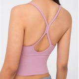 Sexy Kleine Sling Nude Drop Beauty Back Fitness Yoga Vest (Kleur: Roze Paars Maat:S)