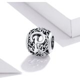 S925 Sterling Silver Mori Series Hollow Letters Beads DIY Bracelet Necklace Accessories(P)