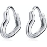 S925 Sterling Silver Heart-shaped Hollow Ear Stud Women Earrings(Silver)