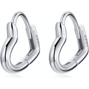 S925 Sterling Silver Heart-shaped Hollow Ear Stud Women Earrings(Silver)