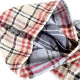 Spring Autumn Winter Checkered Pattern Hooded Cloak Shawl Scarf  Length (CM): 135cm(DP2-04 Red)