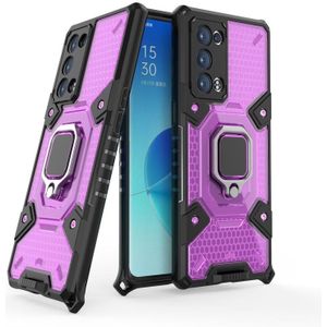 For OPPO Reno6 Pro+ 5G Space PC + TPU Ring Holder Protective Case(Purple)