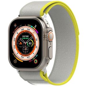 Dubbele kleur nylon klittenband horlogeband voor Apple Watch Series 8&7 41mm / SE 2&6&SE&5&4 40mm / 3&2&1 38mm (geel+beige)