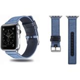 Cloth+Top-grain Leather Wrist Watch Band for Apple Watch Series 4 & 3 & 2 & 1 38&40mm
