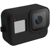 Silicone Protective Case Cover with Wrist Strap for GoPro HERO8 Black(Black)