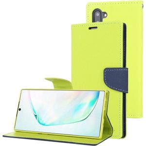 For Galaxy Note 10 MERCURY GOOSPERY FANCY DIARY Horizontal Flip Leather Case with Holder & Card Slots & Wallet(Green)