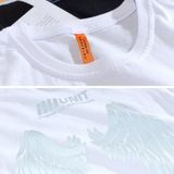 Wings Reflective Round Neck Short-sleeved Loose Printed Cotton T-shirt (Color:Grey Size:XXXL)