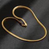 2 PCS 5mm Full Sideways Gold Plated Necklace Fashion Jewelry  Specification: 22 inch (55cm)