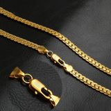 2 PCS 5mm Full Sideways Gold Plated Necklace Fashion Jewelry  Specification: 22 inch (55cm)