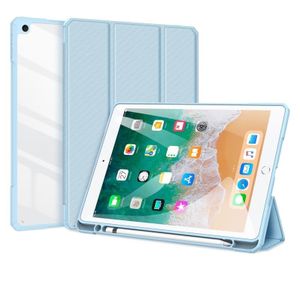 DUX DUCIS TOBY Series Shockproof PU Leather + PC + TPU Horizontal Flip Case with Holder & Pen Slot & Sleep / Wake-up Function For iPad 9.7 inch 2017 / 2018(Blue)