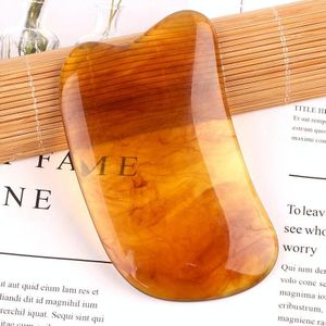 10 PCS Resin Scraping Sheet Massage Facial Tendon Stick Beauty Salon Shave Board Acupuncture Pen  Color Classification: Amber Ingot Board