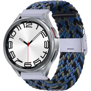 Voor Samsung Galaxy Watch 6 / 6 klassieke nylon gevlochten metalen gesp horlogeband (W zwart blauw groen)