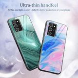 For Samsung Galaxy Note20 Ultra Marble Pattern Glass Protective Case(DL02)
