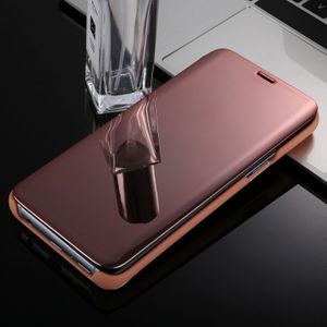 Voor Galaxy S9 PLUS galvaniseren spiegel horizontaal flip lederen draagtas met houder (Rose goud)