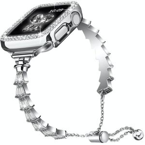 Full Diamond Crown metalen horlogeband voor Apple Watch Series 8&7 41mm / SE 2&6&SE&5&4 40mm / 3&2&1 38mm