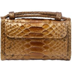 Ladies Snake Texture Print Clutch Bag Long Crossbody Bag With Chain(11# Copper Color)