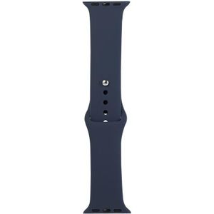 For Apple Watch Series 6 & SE & 5 & 4 44mm / 3 & 2 & 1 42mm Silicone Watch Replacement Strap  Short Section (female)(Midnight Blue)