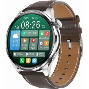 TM05 Pro slimme armband  1 46 inch leren band IP67 waterdicht smartwatch  Bluetooth-oproep / hartslag / bloeddruk / bloedzuurstof