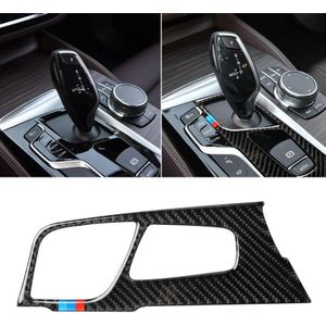 Car Tricolor Carbon Fiber Gear Position Panel Decorative Sticker for BMW 5 Series G38 528Li / 530Li / 540Li 2018 Left Drive