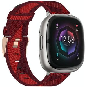 Voor Fitbit Sense nylon geweven canvas horlogeband