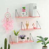 Pink Soft Sister Girl Heart Wall Hanging Rack Bedroom Decoration Holder without Nail  Size:Medium