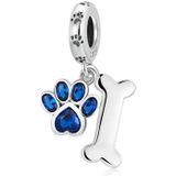 S925 Sterling Zilver Dog Paw Bone Hanger DIY Armband Necklace Accessoires