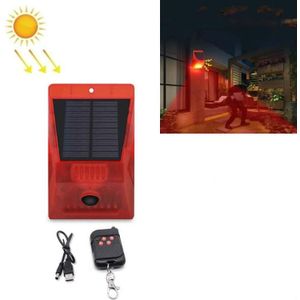 129dB Solar Alarm Light Human Body Inductie Remote Control Alarm Farm Anti-theft Drive Object Sound and Light Alarm Light  Style:N911C Engels