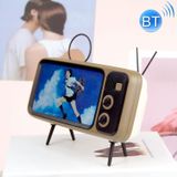 TV-JCZN-010 Desktop Retro TV Style Mobile Phone Stand with Bluetooth Audio(Brown Bluetooth)