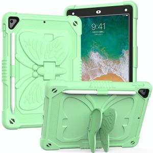 Pure Color PC + Silicone Anti-Drop Beschermhoes met Butterfly Shape Holder & Pen Slot voor Ipad 9.7 2018 & 2017 / Pro 9.7 Inch / Air 2/6 (Fresh Green)