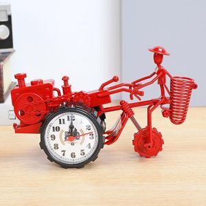 K0931 retro klok ornamenten bureau pen tube tractor model kinderen speelgoed alarm