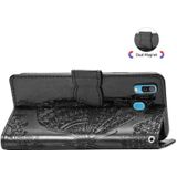 Butterfly Love Flowers Embossing Horizontal Flip Leather Case for Galaxy A40  with Holder & Card Slots & Wallet & Lanyard (Black)