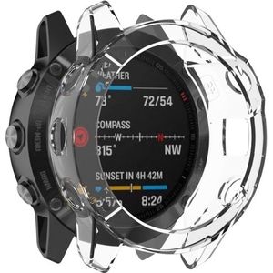 Suitable for Garmin Fenix 6X / 6X Pro Transparent TPU Silica Gel Watch Case(Transparent white)
