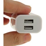 2-Ports 5V 2.1A EU Plug USB Charger  For iPad  iPhone  Galaxy  Huawei  Xiaomi  LG  HTC and Other Smart Phones  Rechargeable Devices(White)