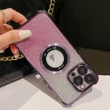 Voor iPhone 11 Pro 6D galvaniserende gradint glitter Armor Magsafe telefoonhoesje