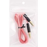 Noodle stijl 3.5mm Jack-kabel van de oortelefoon voor iPhone 5 / iPhone 4 & 4S / 3 g / 3G / iPad 4 / iPad mini / mini 2 Retina / New iPad / iPad 2 / iTouch / MP3  lengte: 1m(Pink)