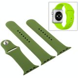 For Apple Watch Series 6 & SE & 5 & 4 40mm / 3 & 2 & 1 38mm High-performance Ordinary & Longer Rubber Sport Watchband with Pin-and-tuck Closure(Pinewood Green)