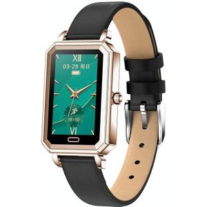 HT2 1.08 inch IPS Touch Screen IP68 Waterproof Smart Watch  Support Sleep Monitoring / Heart Rate Monitoring / Medication Reminder / Multi-exercise Mode  Style:Leather Strap