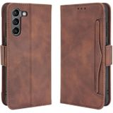 For Samsung Galaxy S21 FE Skin Feel Calf Pattern Horizontal Flip Leather Case with Holder & Card Slots & Photo Frame(Brown)