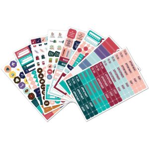 2 Sets  Planner Sticker Business Fitness Day Theme Planning Sticker(8 Sheets / set )