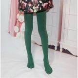 Spring Summer Autumn Solid Color Pantyhose Ballet Dance Tights for Kids(Dark Green)