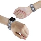 Voor Apple Watch Series 8&7 41mm / SE 2&6&SE&5&4 40mm / 3&2&1 38mm Retro grenen steen metalen horlogeband