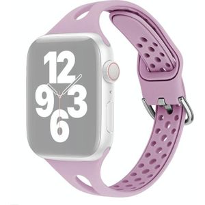 Silicone Replacement Watchbands For Apple Watch Series 6 & SE & 5 & 4 44mm / 3 & 2 & 1 42mm(Light Purple)