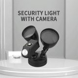 20W LED Smart Sensor Outdoor Floodlight with 1080P Security Camera  3000K Warm Light (White)